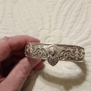 Brighton Silver Filigree Heart Bracelet